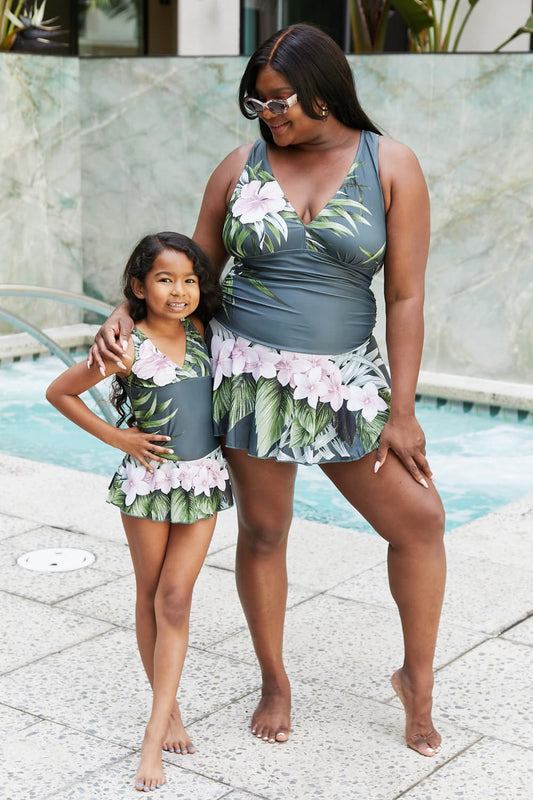 Marina West Swim Full Size Clear Waters Swim Dress in Aloha Forest - The Boutie Shop