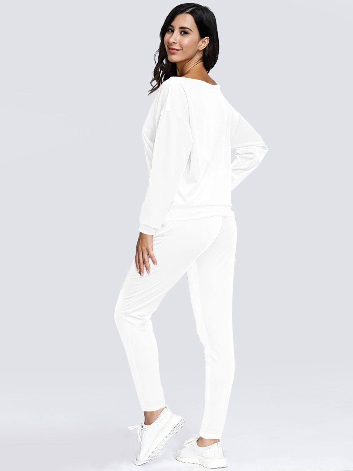 Boat Neck Dropped Shoulder Top and Pants Set - The Boutie Shop