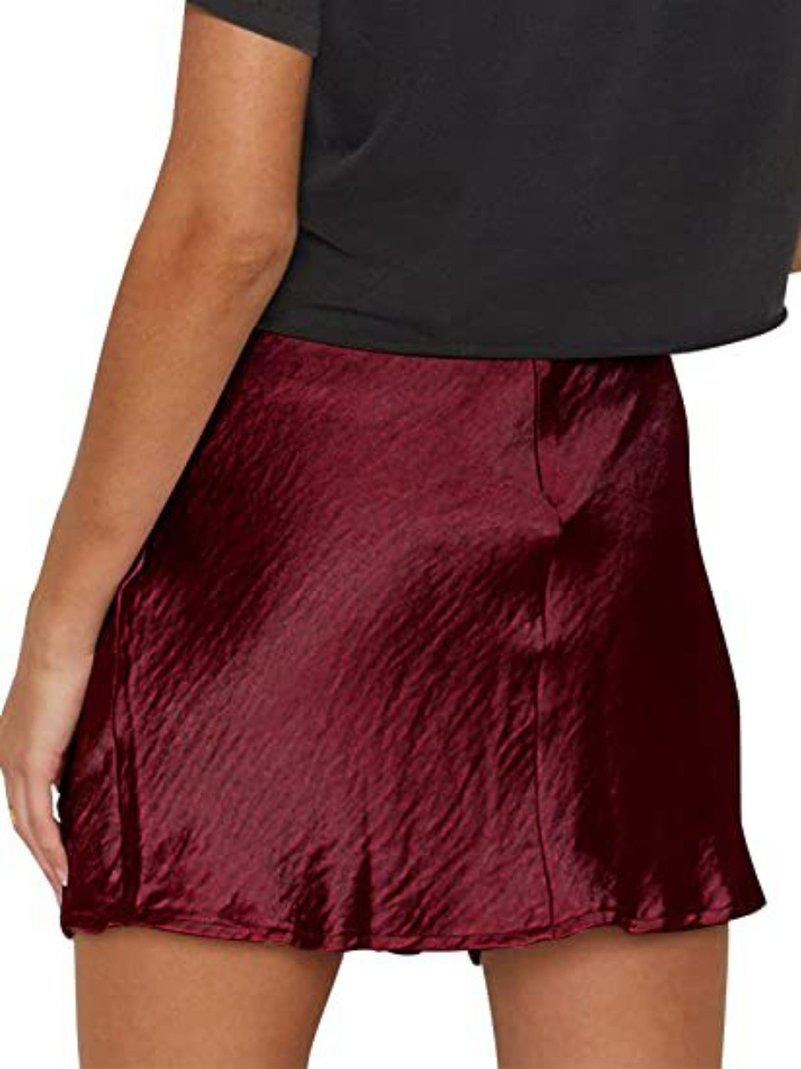 Lace Detail Slit Mini Skirt - The Boutie Shop