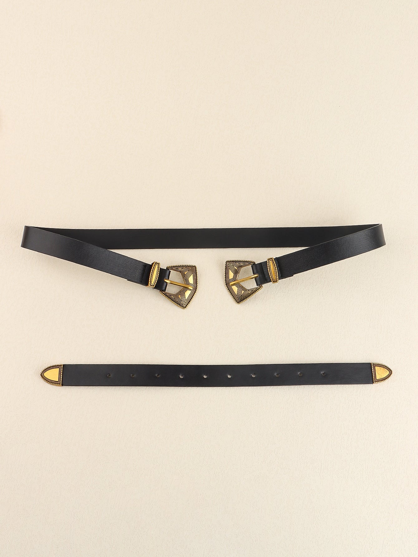 Double Buckle PU Leather Belt - The Boutie Shop