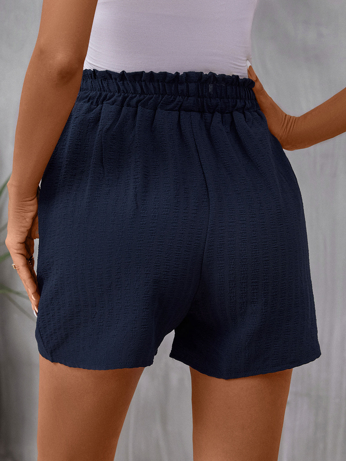 Perfee Drawstring High Waist Shorts - The Boutie Shop