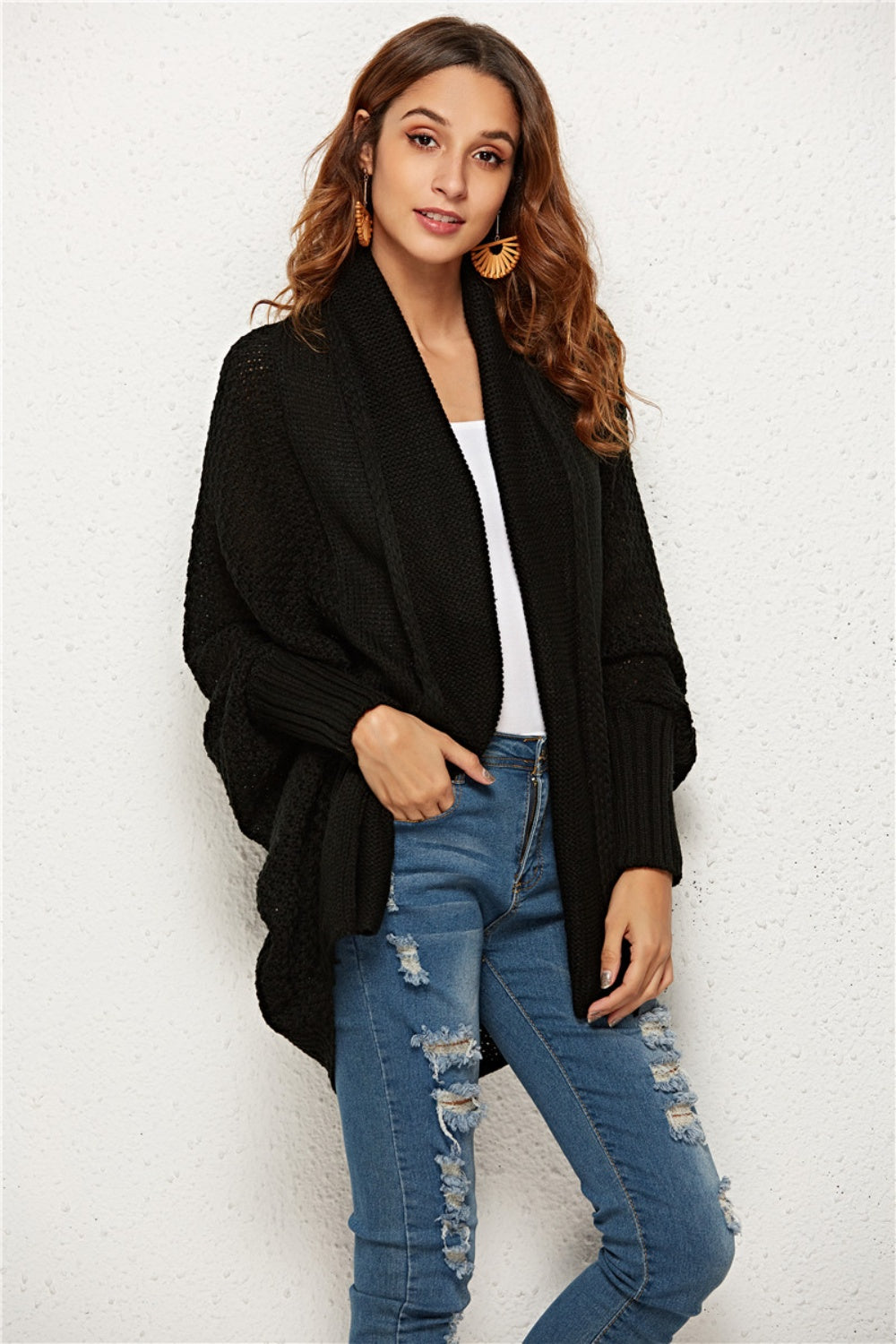 Angel Wings Open Front Batwing Sleeve Cardigan - The Boutie Shop