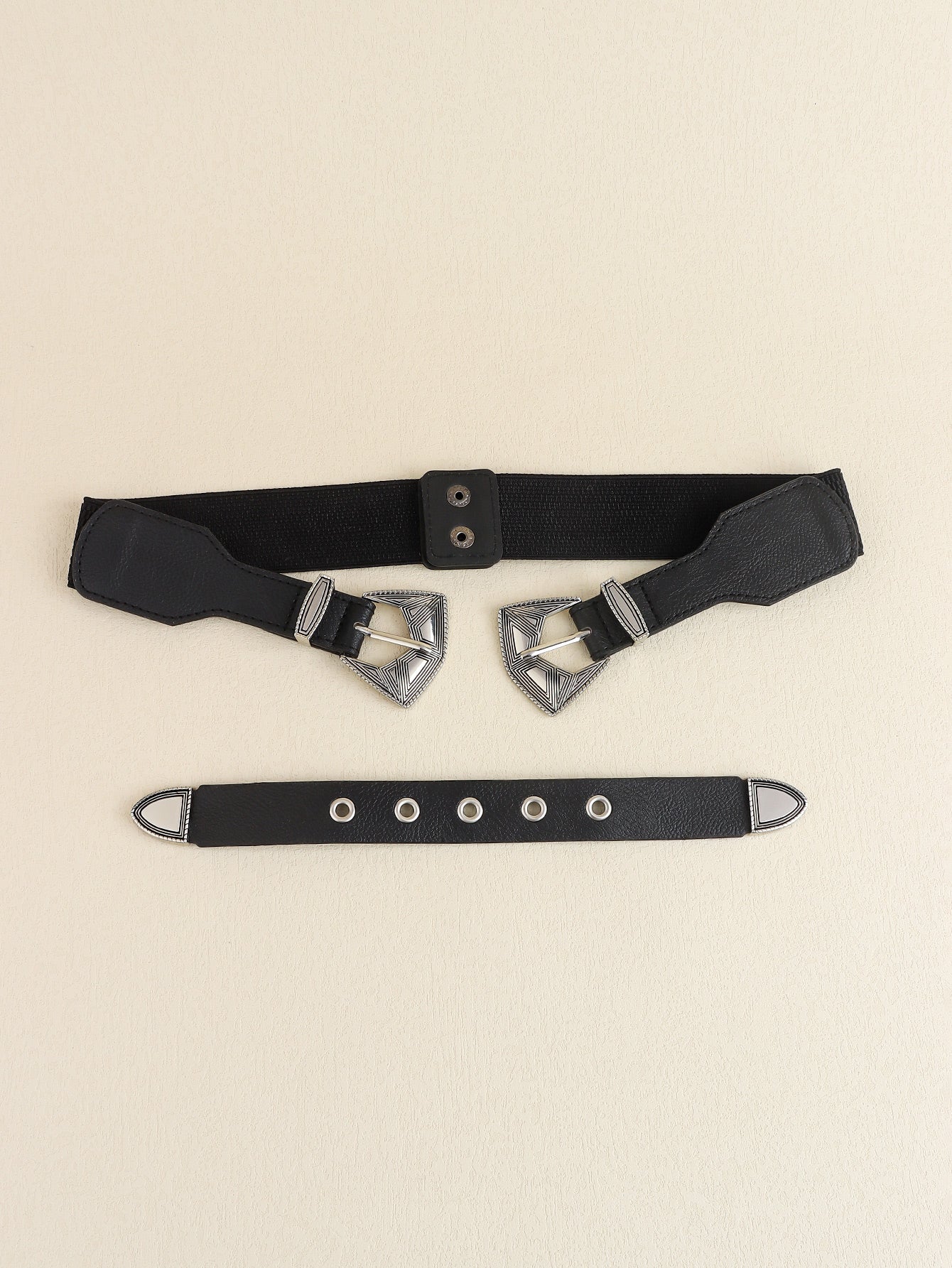 Double Buckle PU Leather Belt - The Boutie Shop