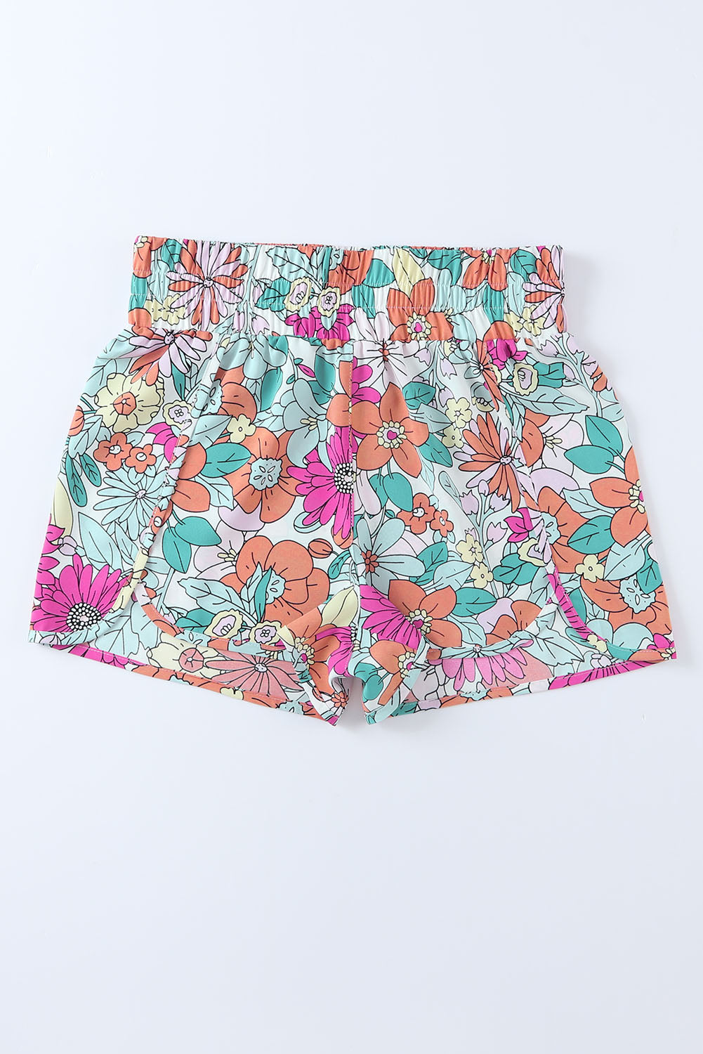 Floral Elastic Waist Shorts - The Boutie Shop