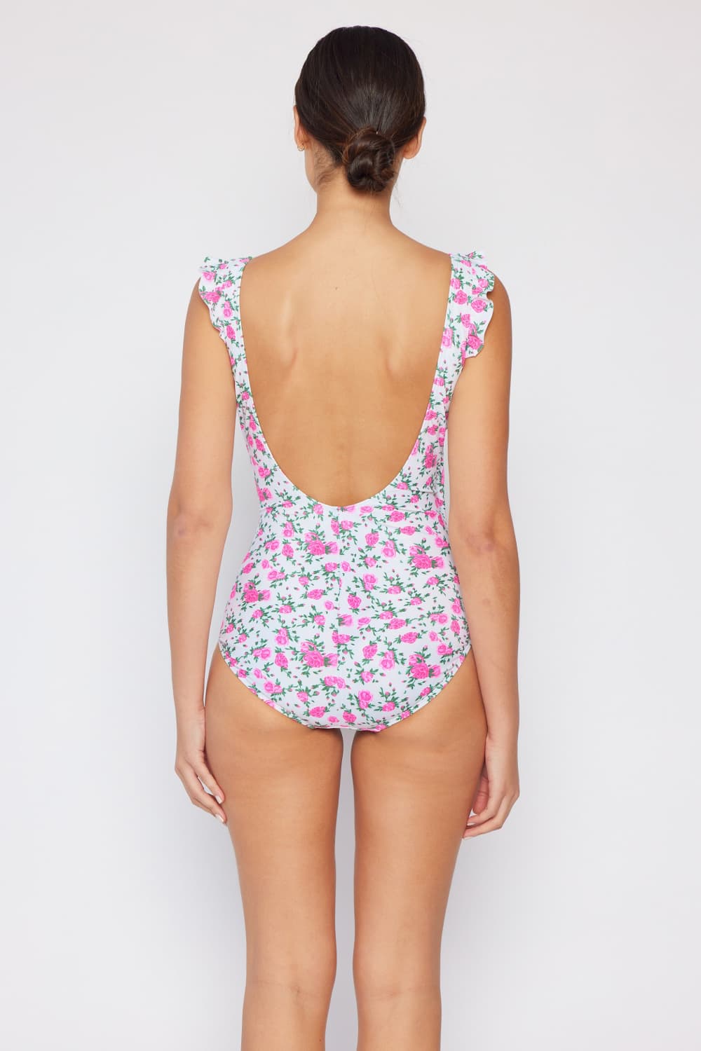 Marina West Swim Full Size Float On Ruffle Faux Wrap One-Piece in Roses Off-White - The Boutie Shop