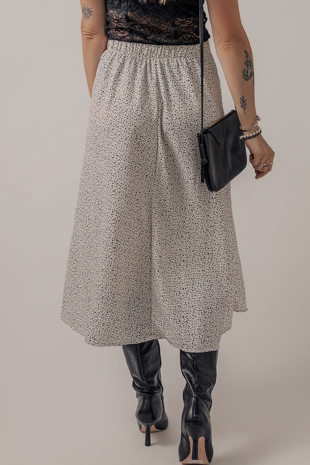 Speckle High Waist Midi Skirt - The Boutie Shop