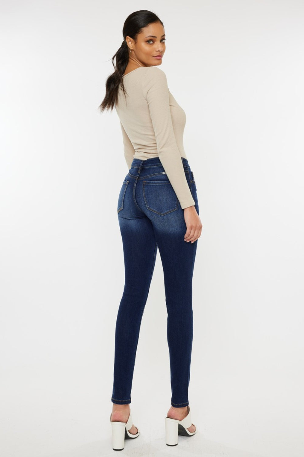 Kancan Mid Rise Gradient Skinny Jeans - The Boutie Shop