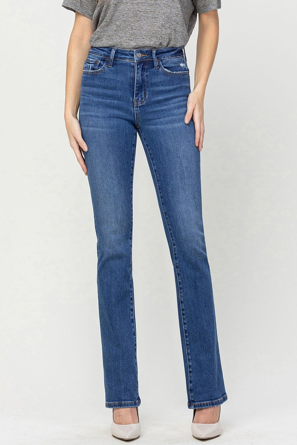 Vervet by Flying Monkey High Waist Bootcut Jeans - The Boutie Shop