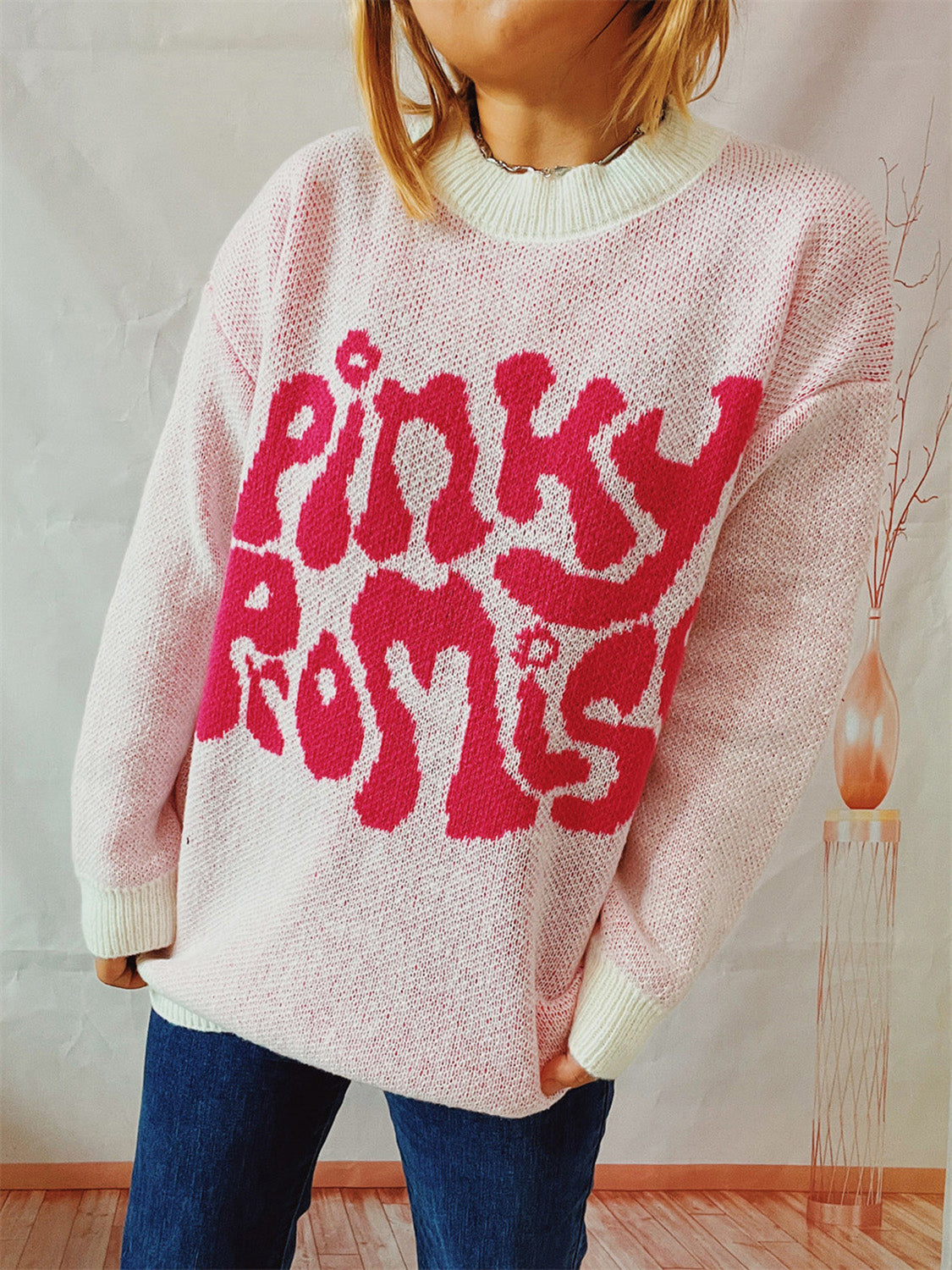 PINKY PROMISE Graphic Sweater - The Boutie Shop