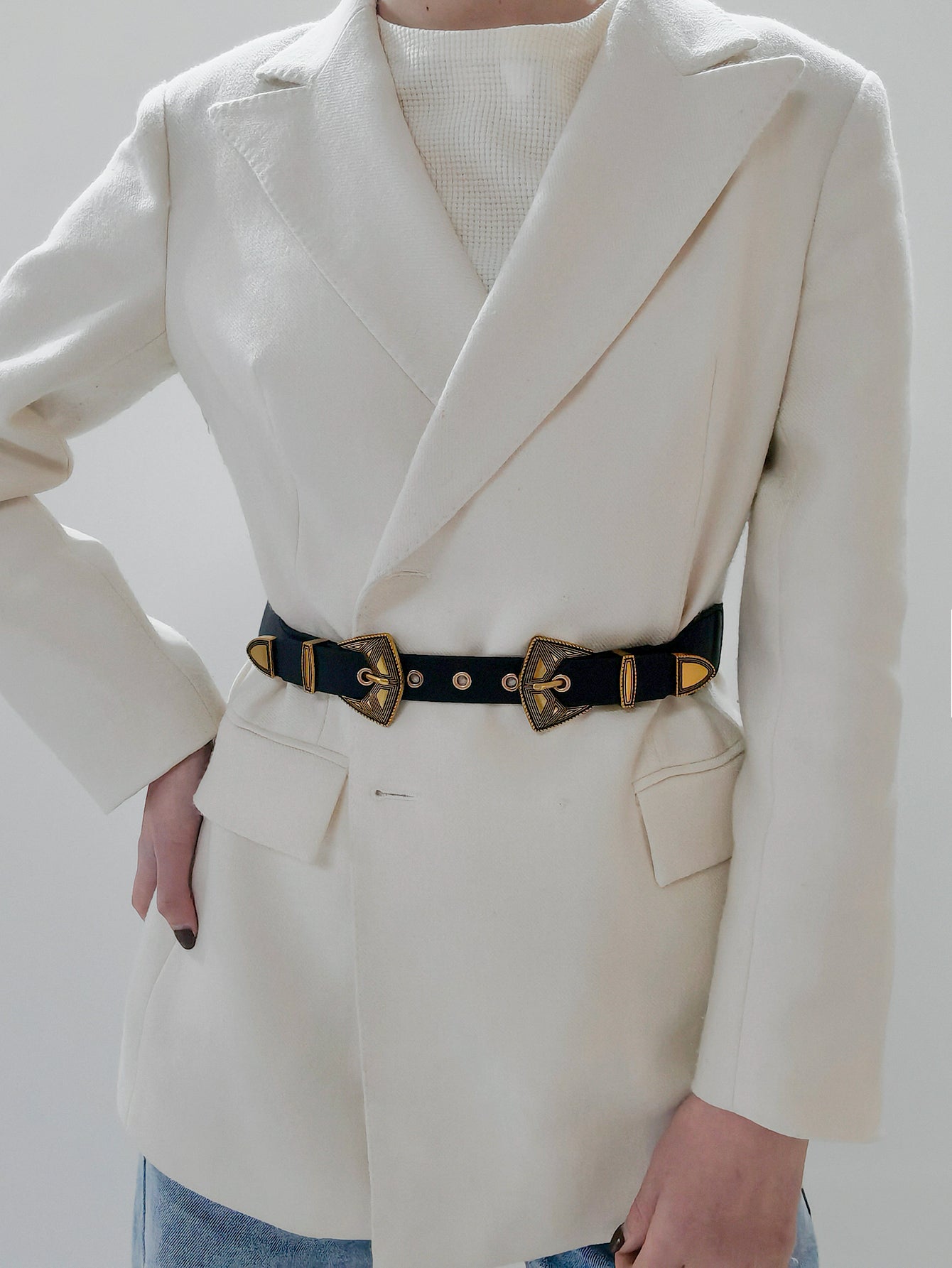 Double Buckle PU Leather Belt - The Boutie Shop