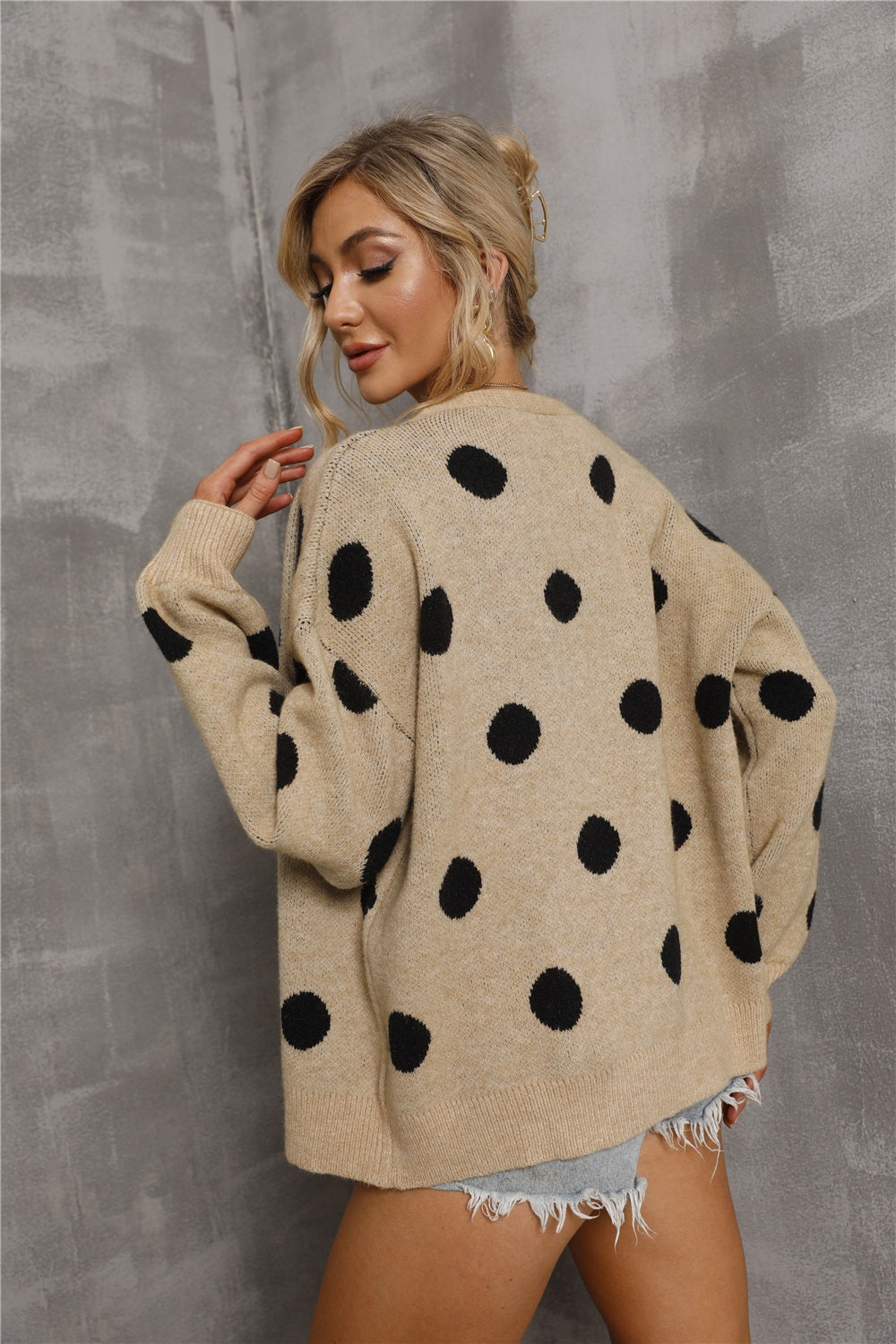 Angel Wings Polka Dot Open Front Cardigan - The Boutie Shop