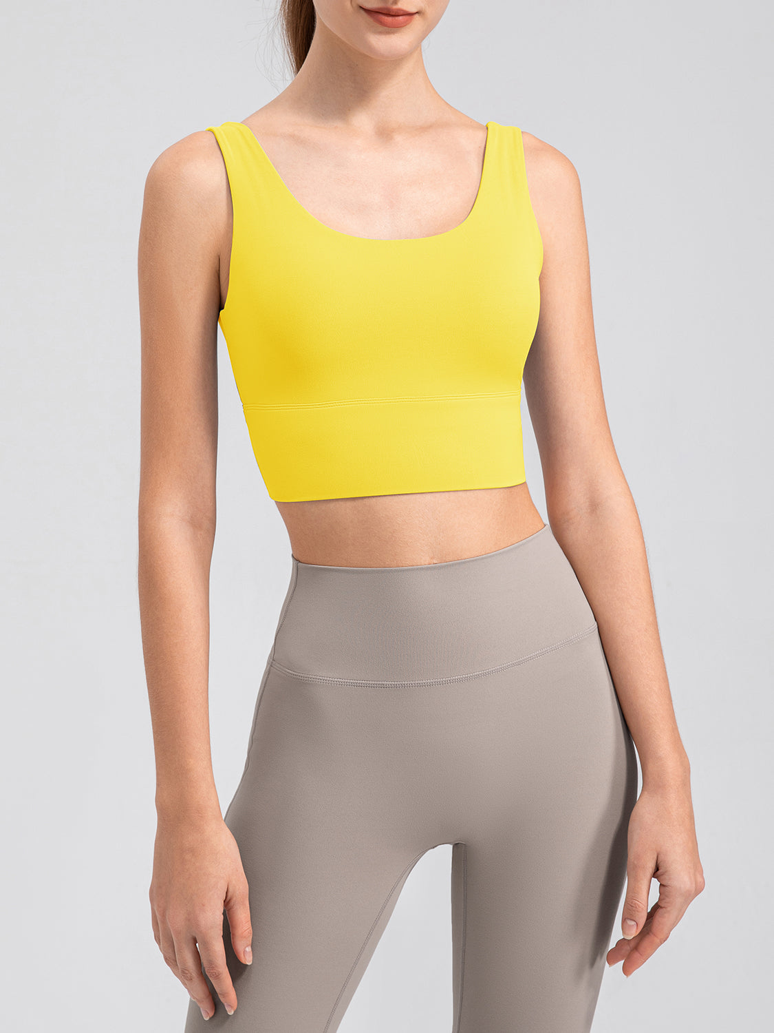 Scoop Neck Wide Strap Active Tank - The Boutie Shop