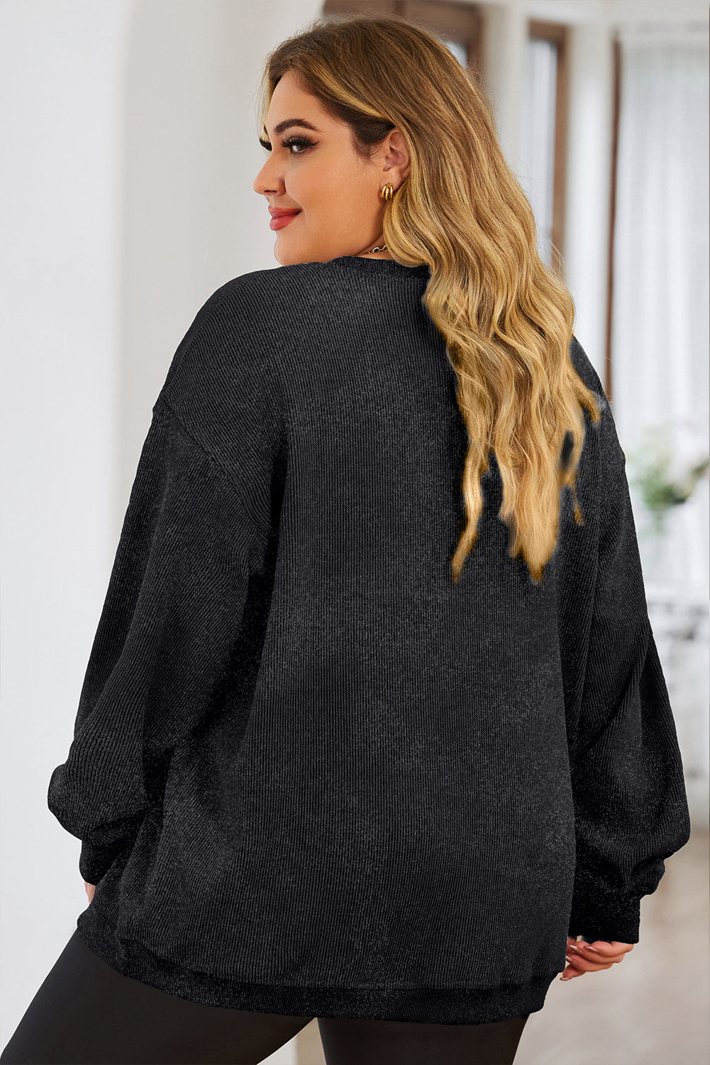 Plus Size LUCKY Round Neck Sweatshirt - The Boutie Shop