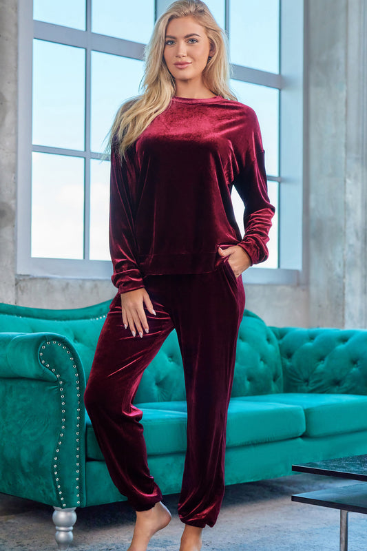 Long Sleeve Top and Pants Lounge Set - The Boutie Shop