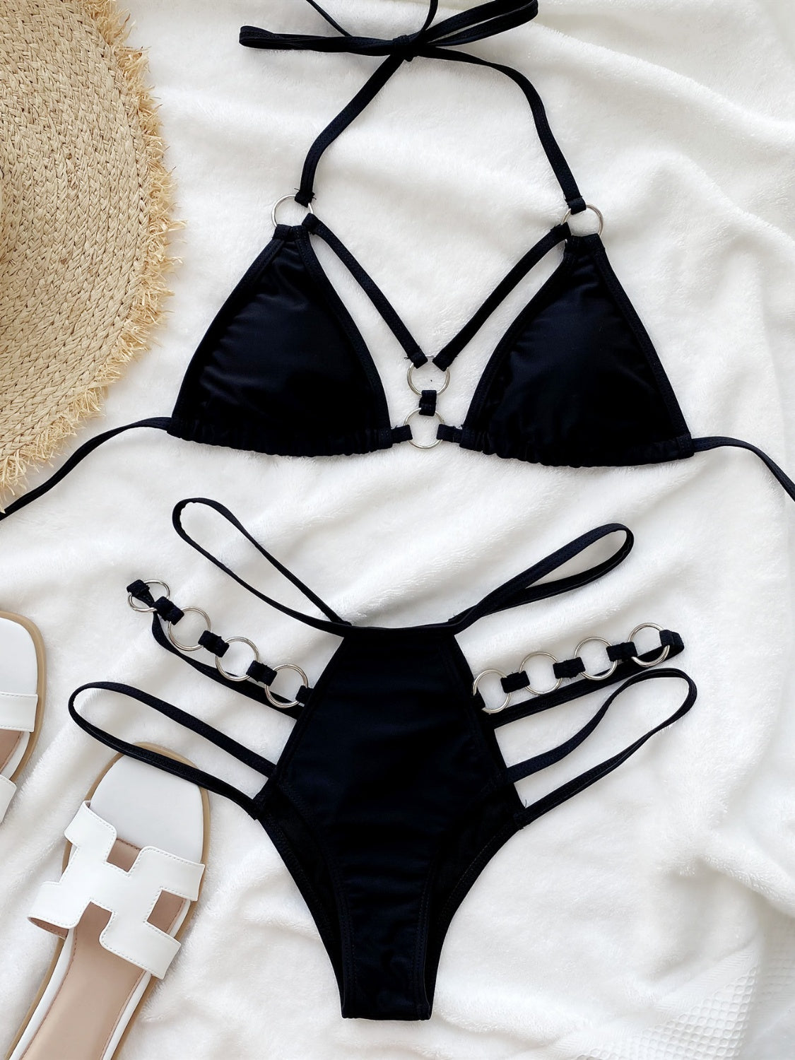 Cutout Halter Neck Two-Piece Bikini Set - The Boutie Shop