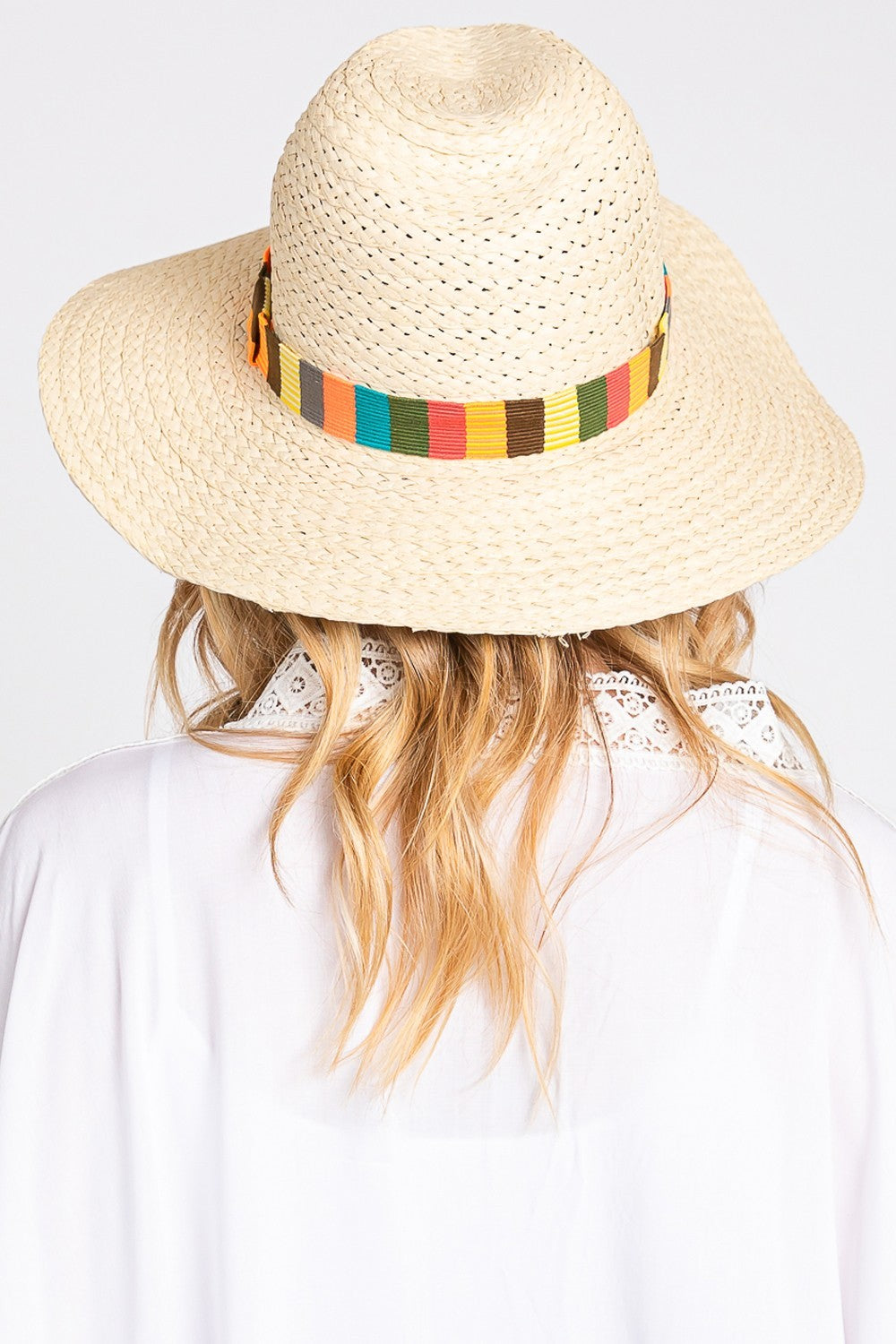 Fame Contrast Wide Brim Straw Hat - The Boutie Shop