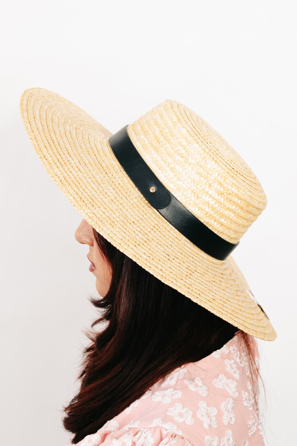 Fame Flat Brim Straw Weave Hat - The Boutie Shop