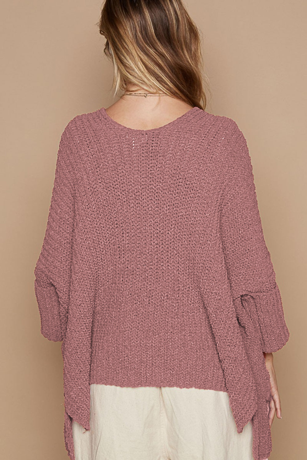 POL Open Front Sweater Cardigan with Pockets - The Boutie Shop