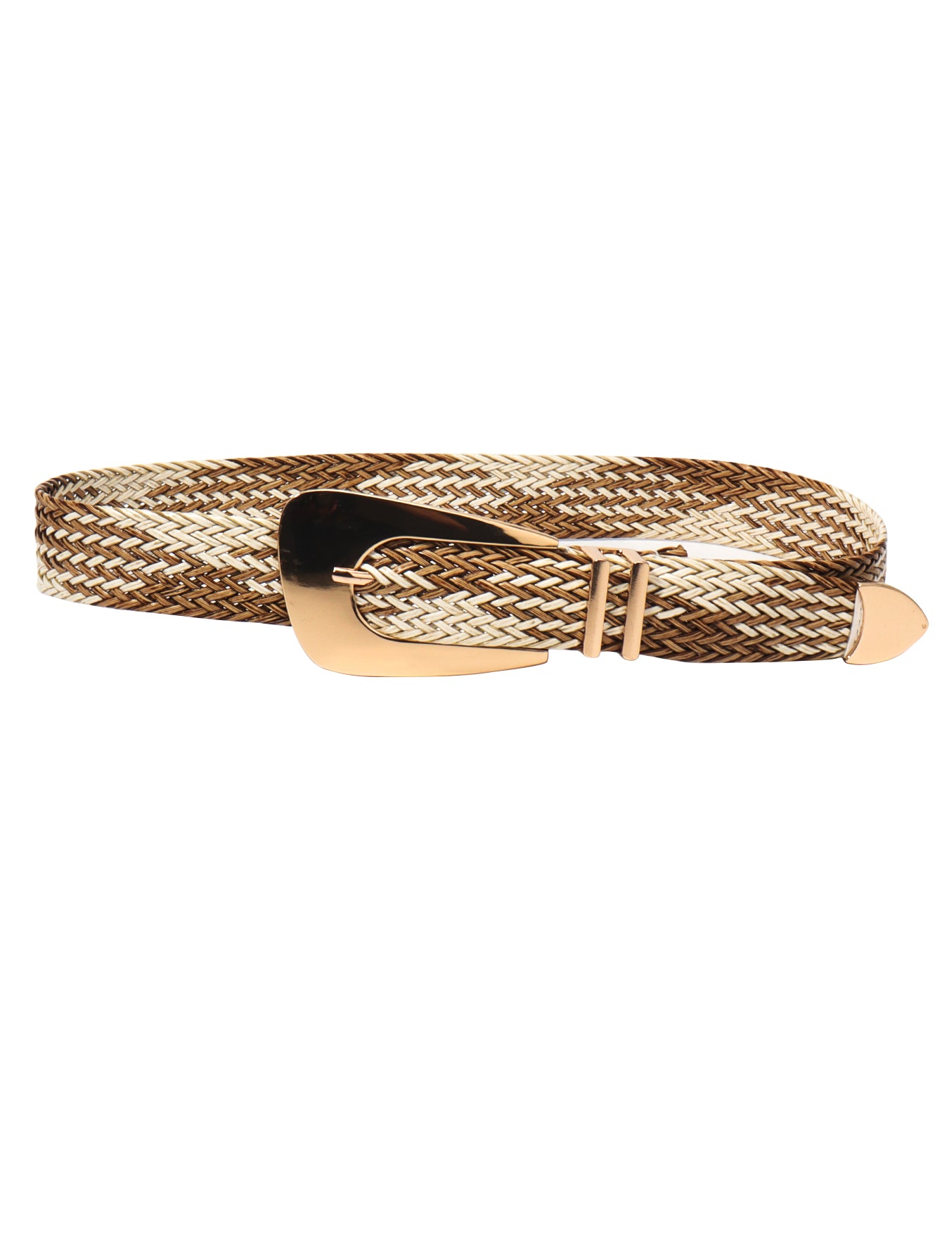 Irregular Buckle Braid Belt - The Boutie Shop