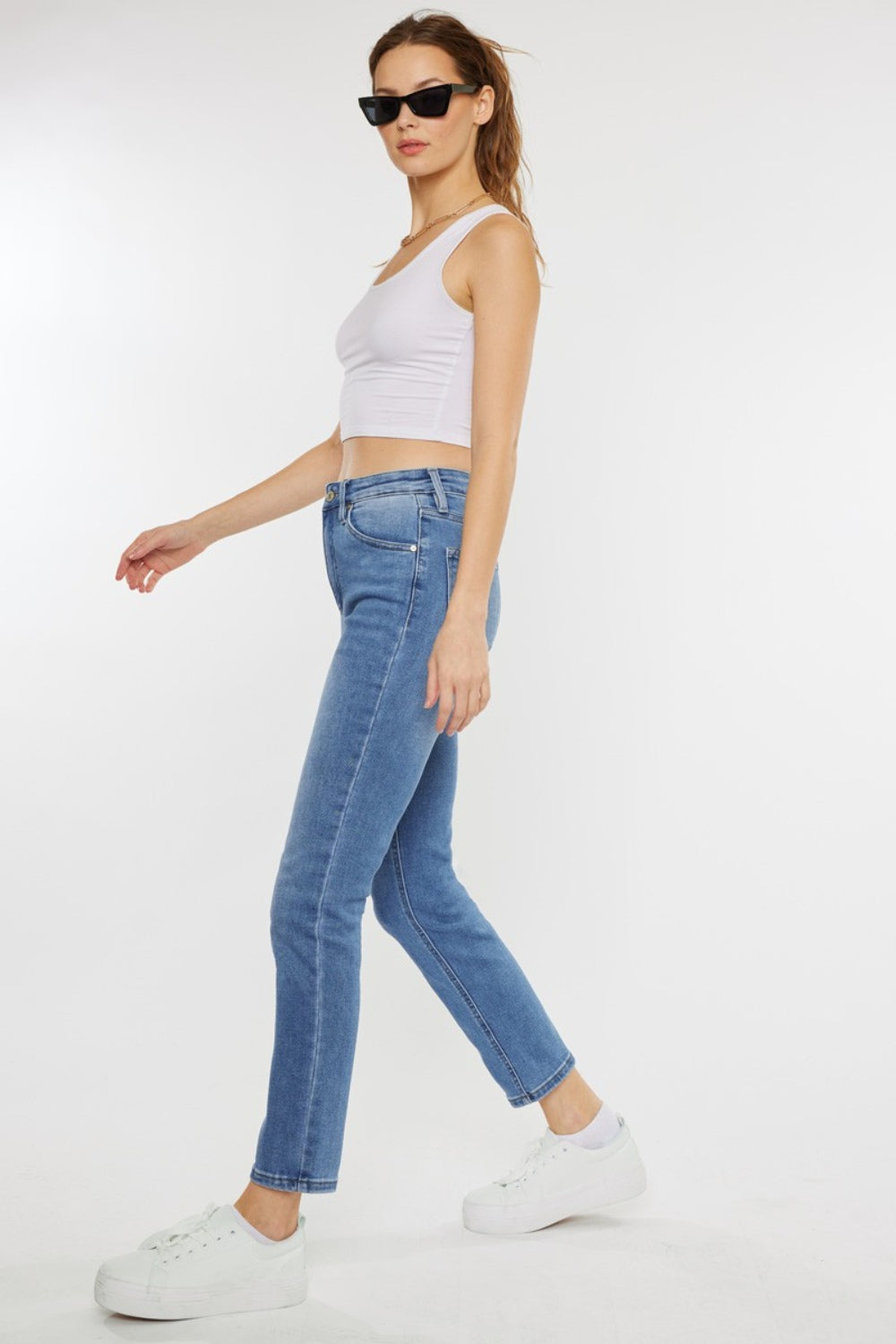 Kancan Full Size Cat's Whiskers High Waist Jeans - The Boutie Shop