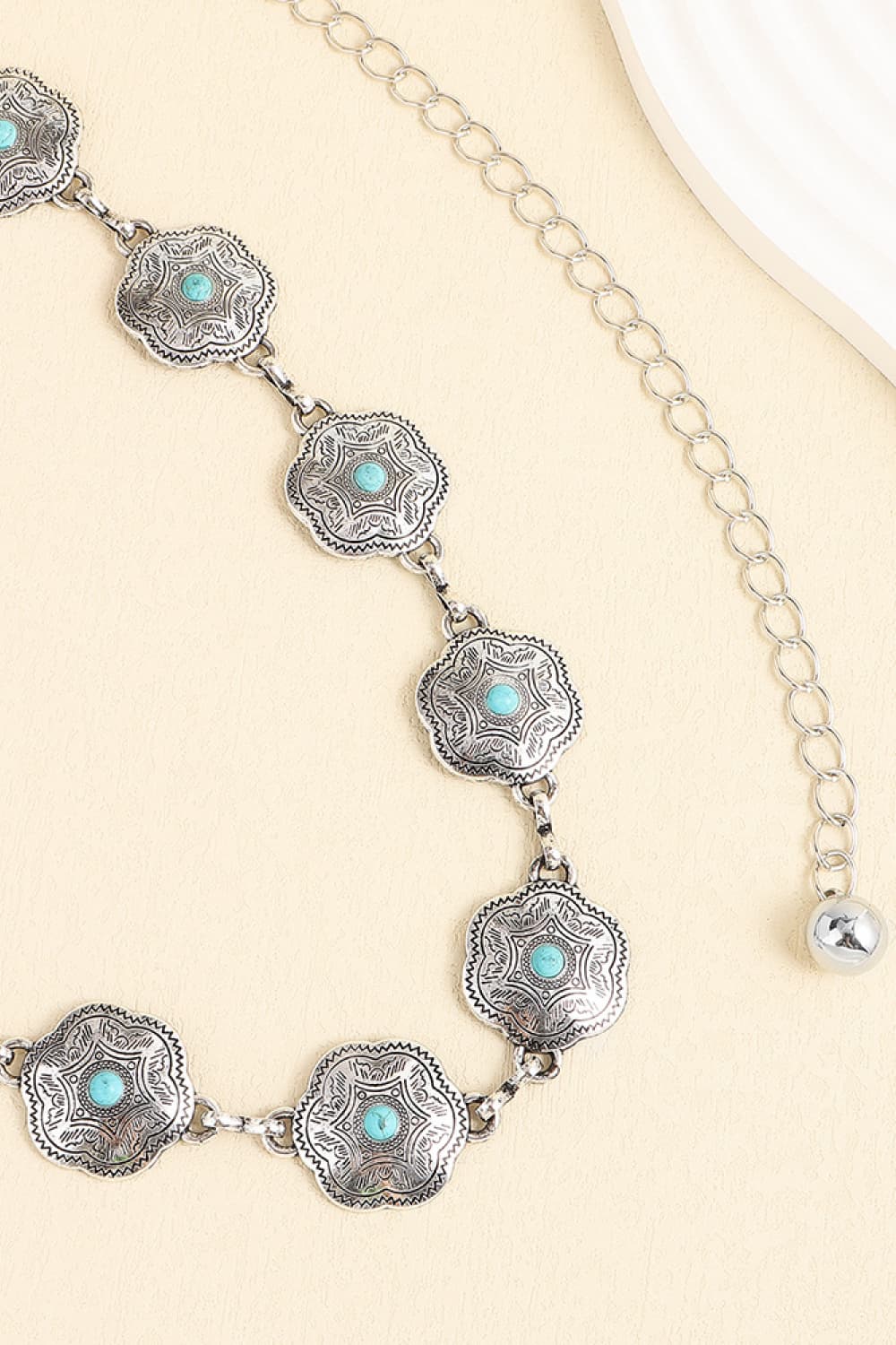 Vintage Turquoise Alloy Belt - The Boutie Shop