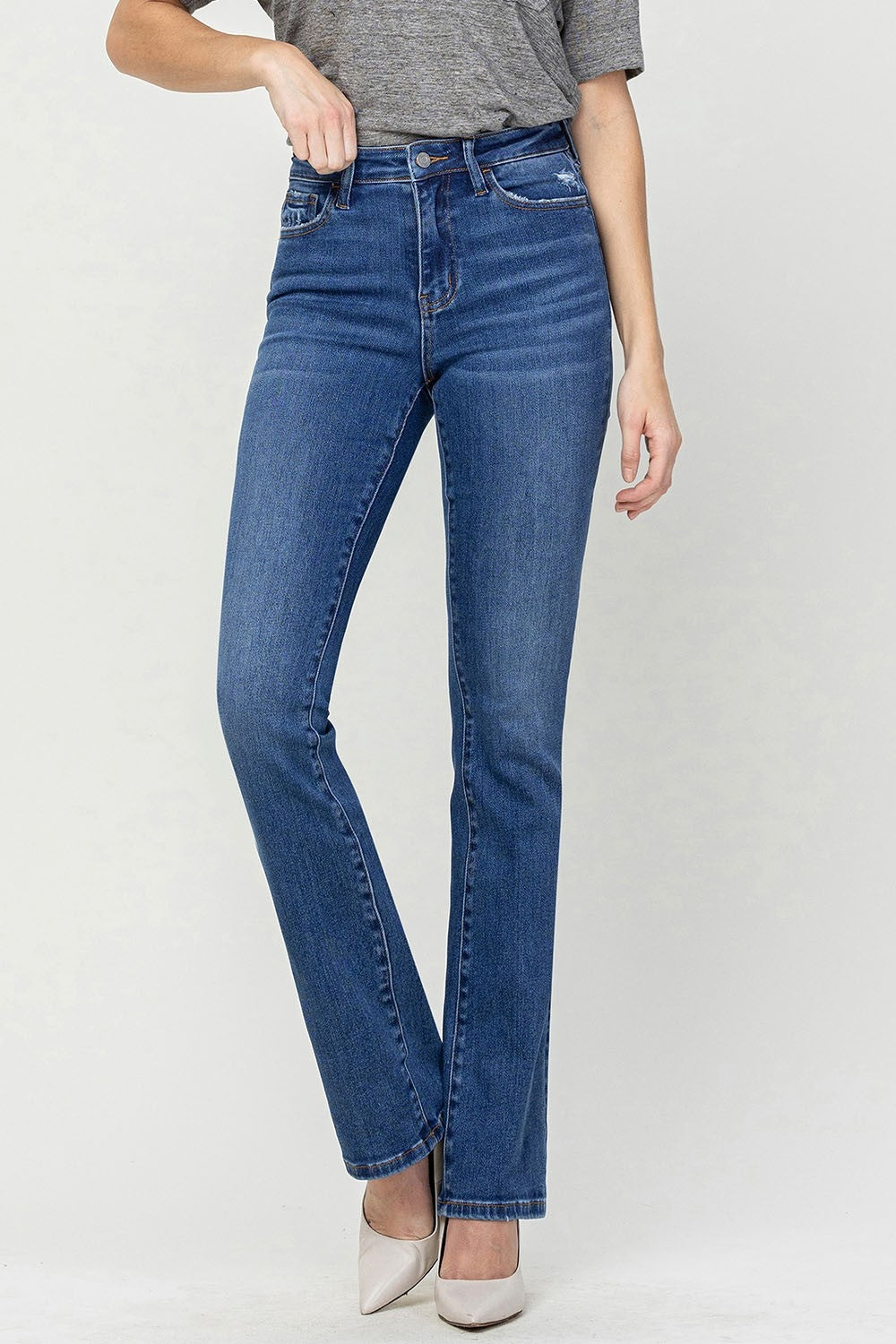 Vervet by Flying Monkey High Waist Bootcut Jeans - The Boutie Shop