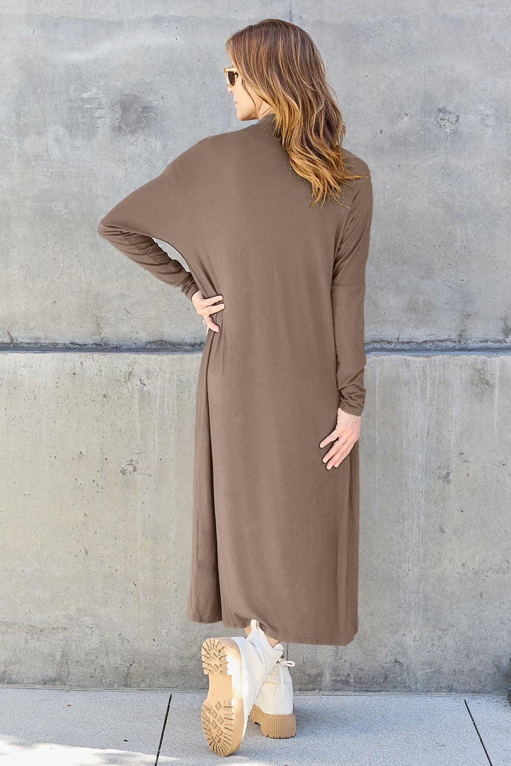 Basic Bae Full Size Open Front Long Sleeve Cover Up - The Boutie Shop