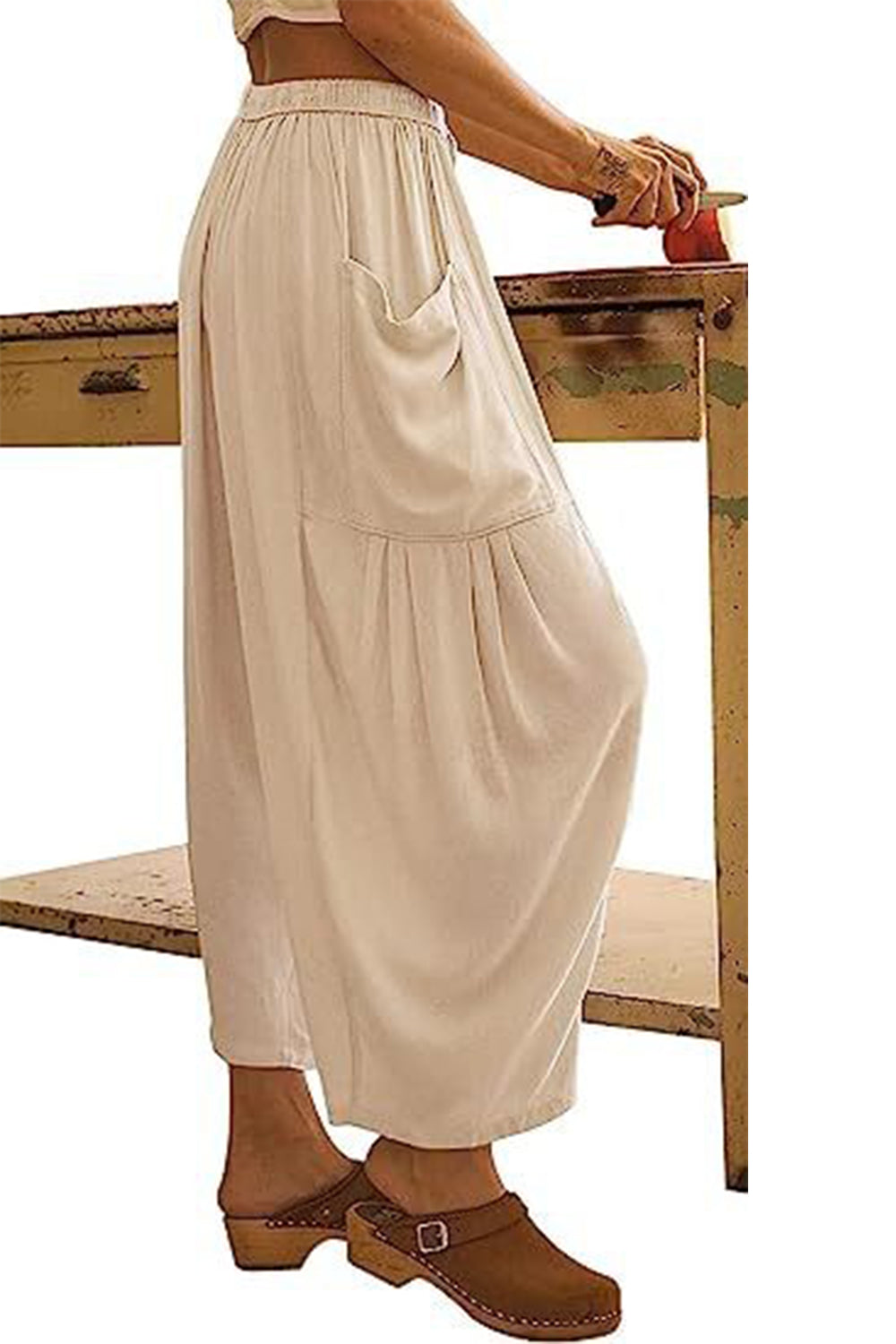 Full Size Pocketed Drawstring Wide Leg Pants - The Boutie Shop