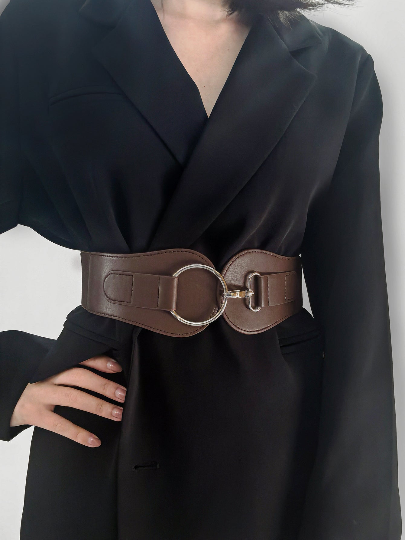 PU Elastic Wide Belt - The Boutie Shop