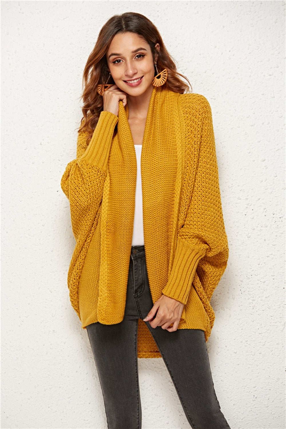 Angel Wings Open Front Batwing Sleeve Cardigan - The Boutie Shop