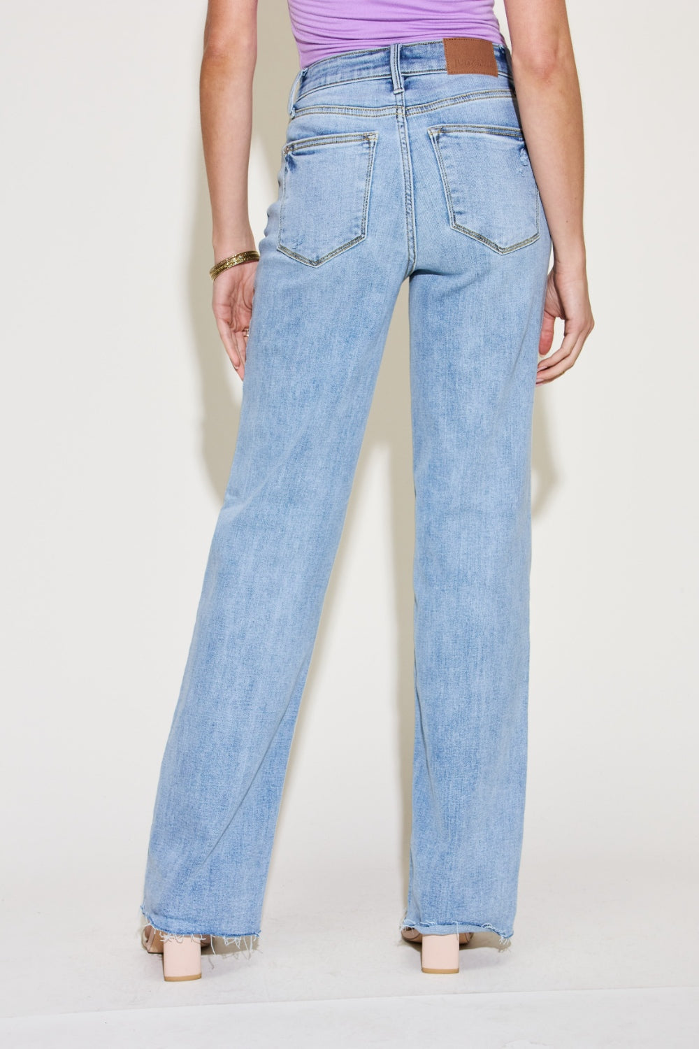 Judy Blue Full Size V Front Waistband Straight Jeans - The Boutie Shop