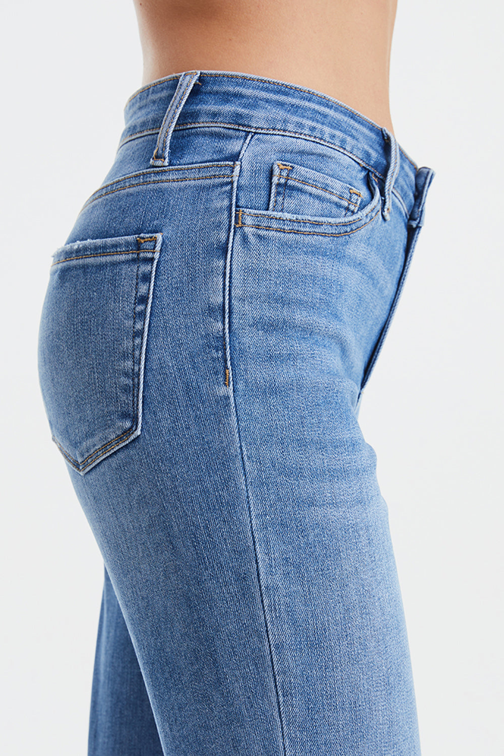 BAYEAS Full Size High Waist Raw Hem Straight Jeans - The Boutie Shop