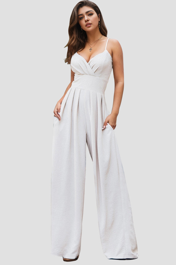 Spaghetti Strap Wide Leg Jumpsuit - The Boutie Shop