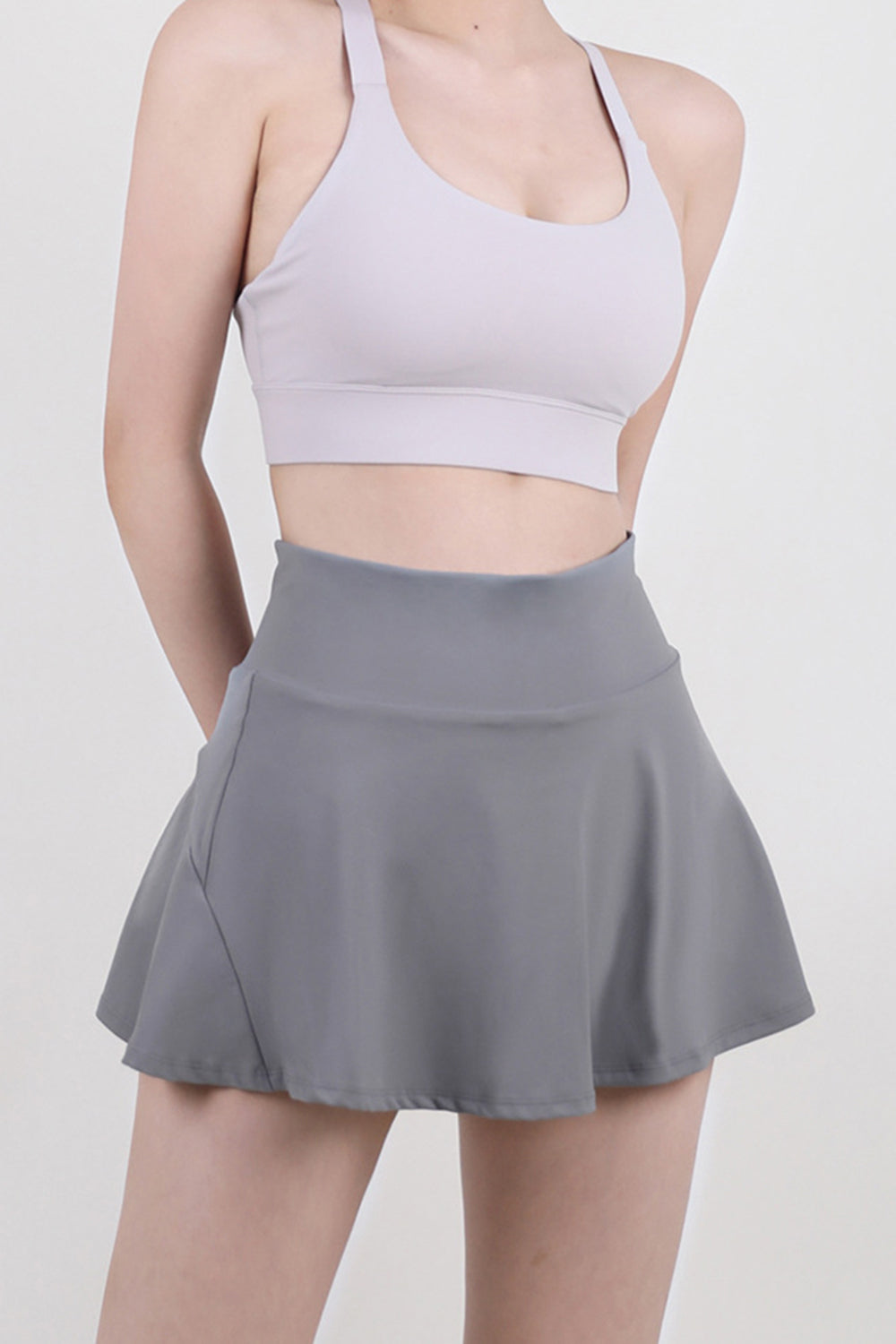 High Waist Pleated Active Skirt - The Boutie Shop