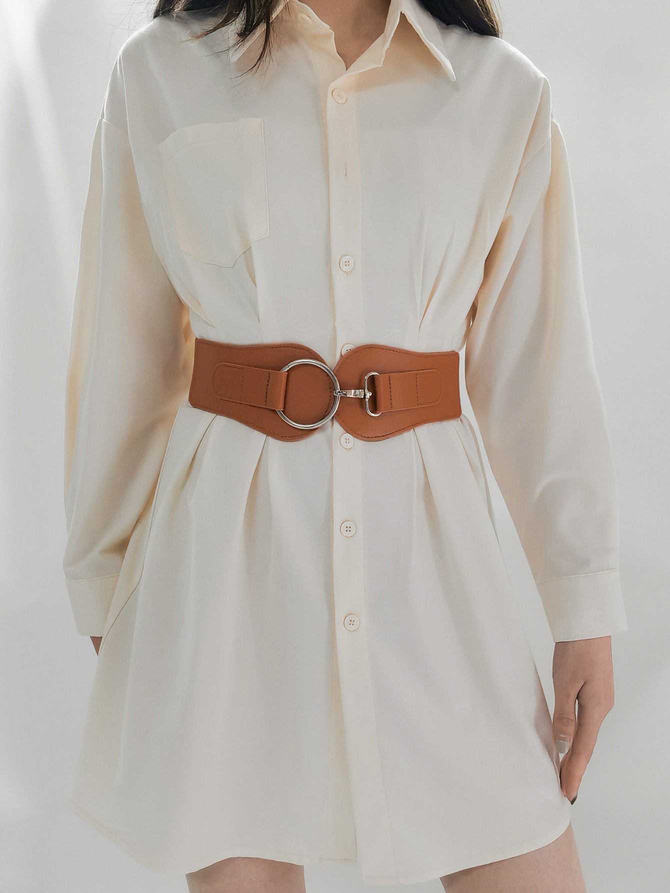 PU Elastic Wide Belt - The Boutie Shop