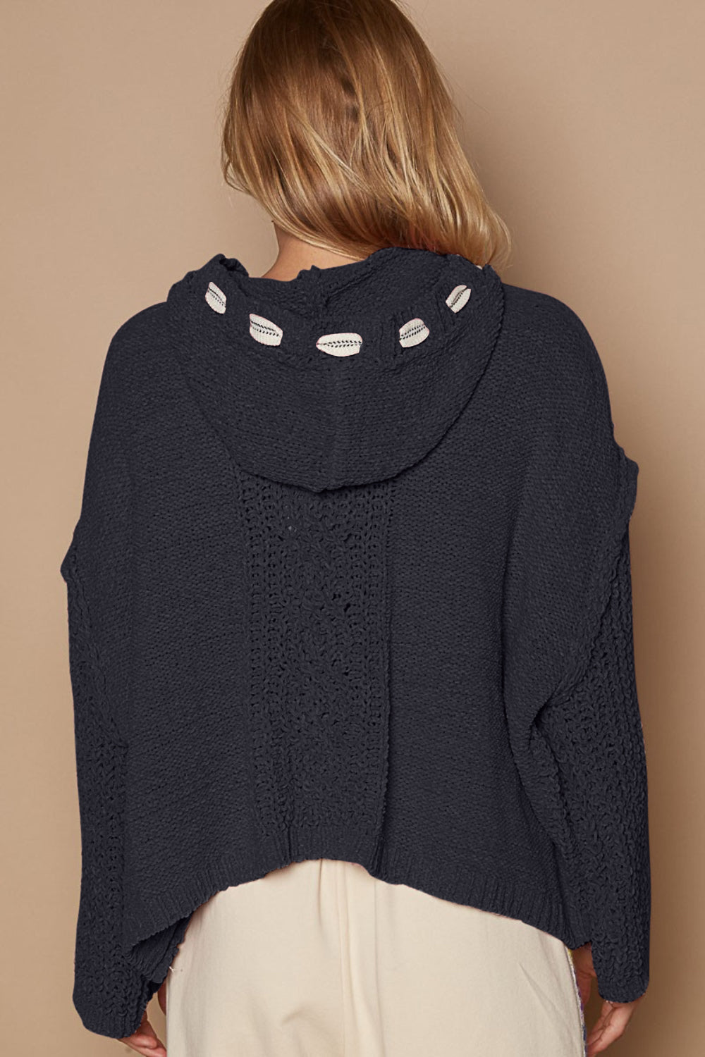 POL Cable Knit Hooded Chenille Sweater - The Boutie Shop