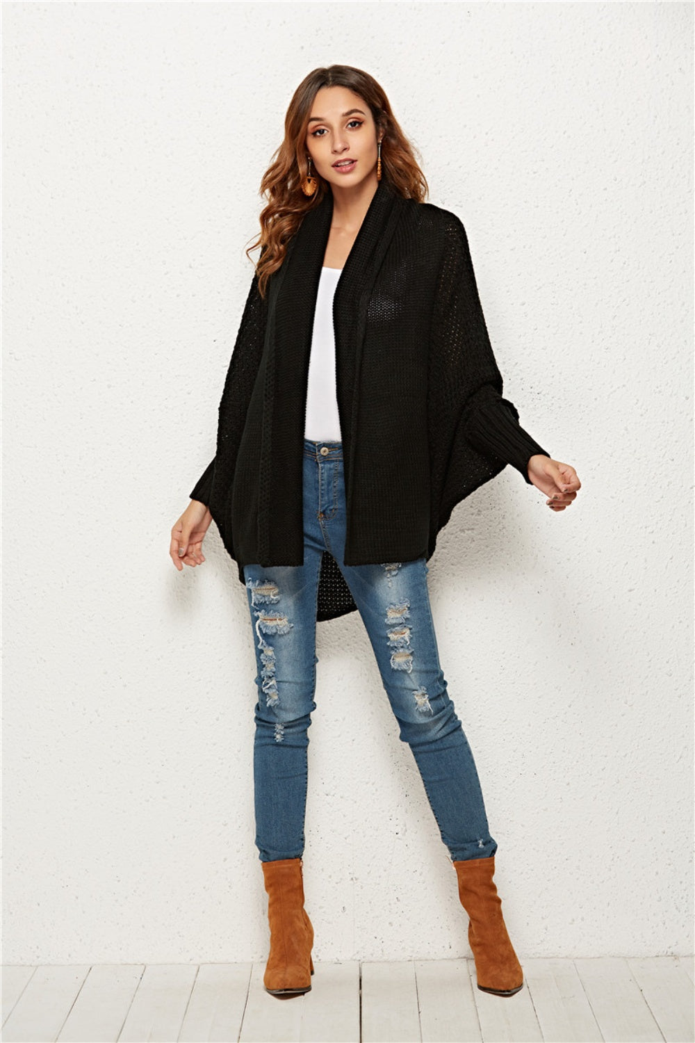 Angel Wings Open Front Batwing Sleeve Cardigan - The Boutie Shop