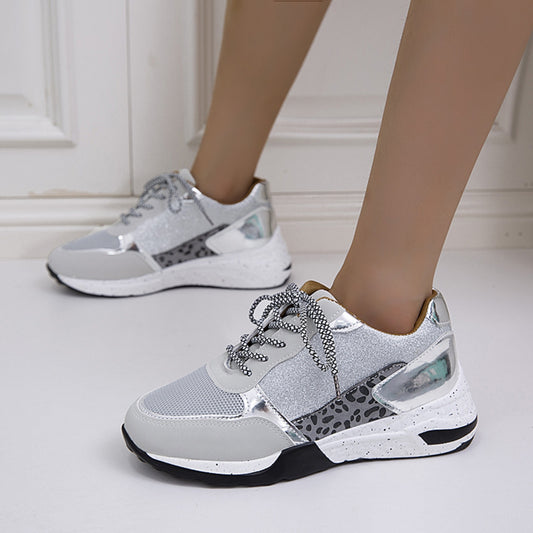 Lace-Up Round Toe Platform Sneakers - The Boutie Shop