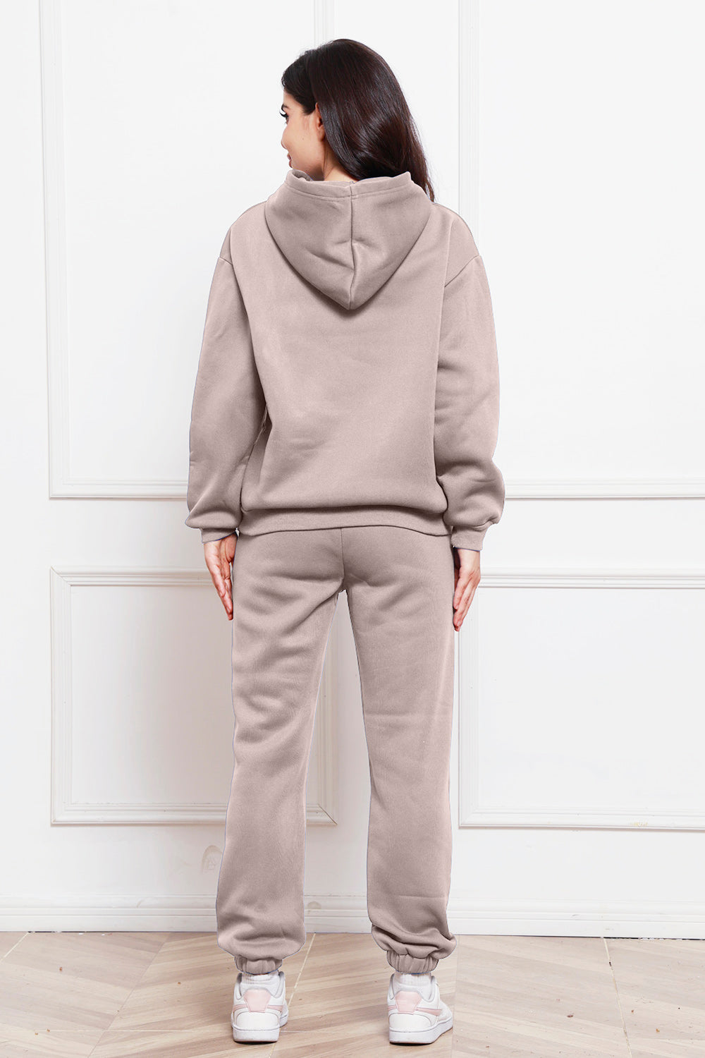 Drop Shoulder Long Sleeve Hoodie and Pants Set - The Boutie Shop