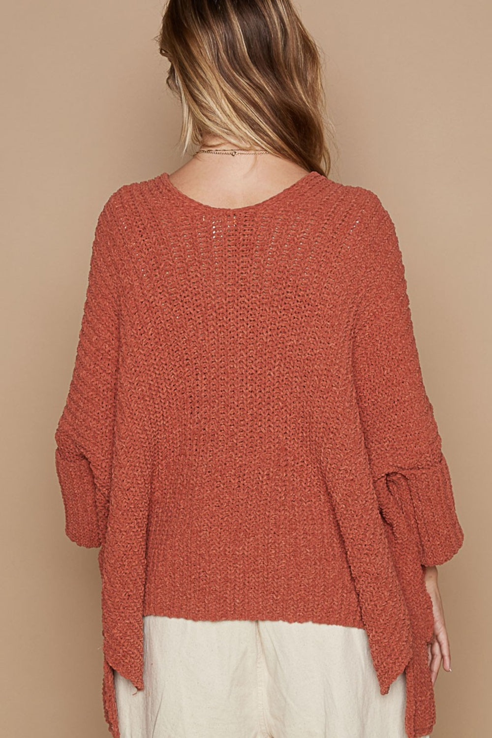 POL Open Front Sweater Cardigan with Pockets - The Boutie Shop