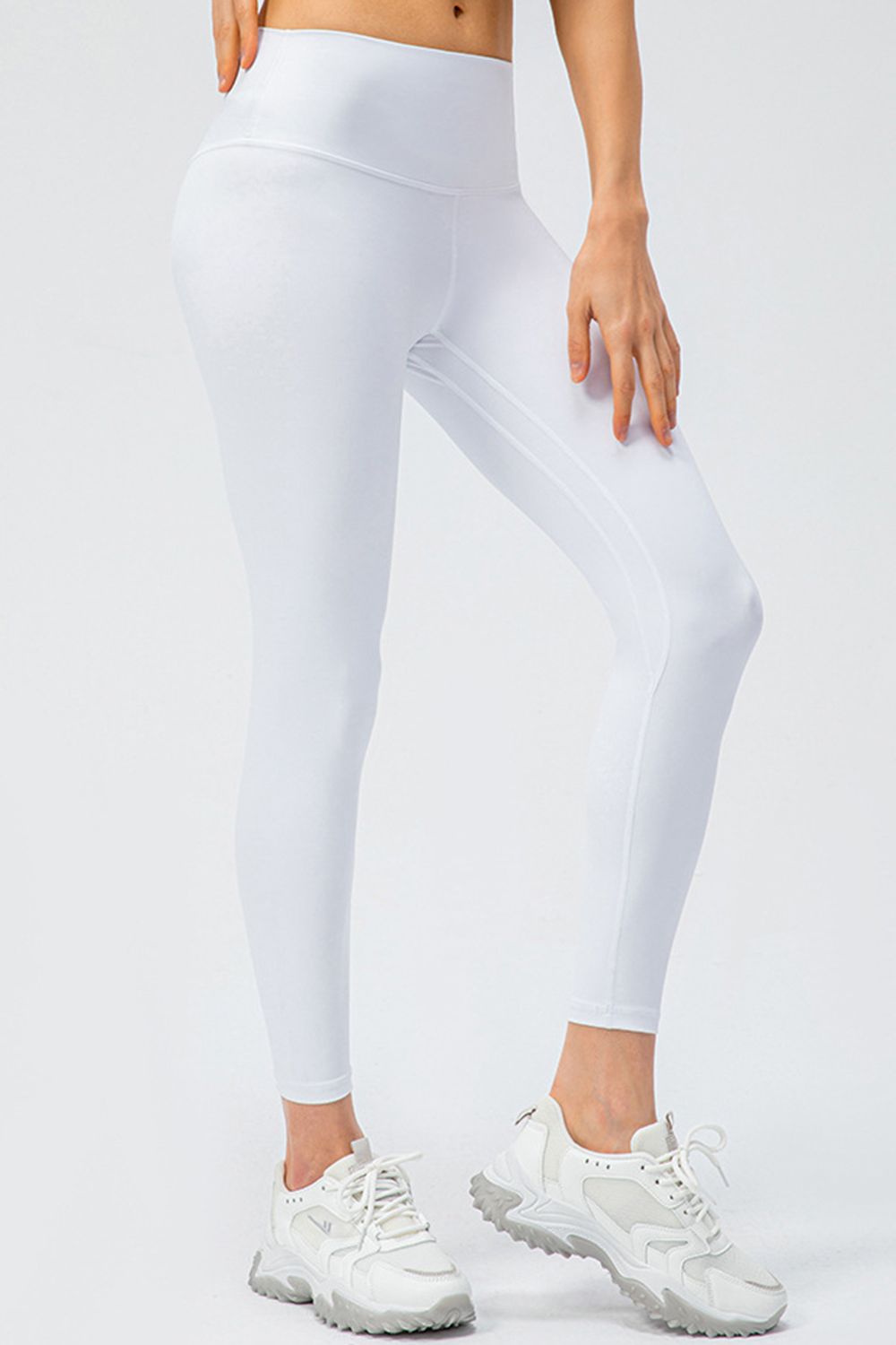 Wide Waistband Slim Fit Active Leggings - The Boutie Shop