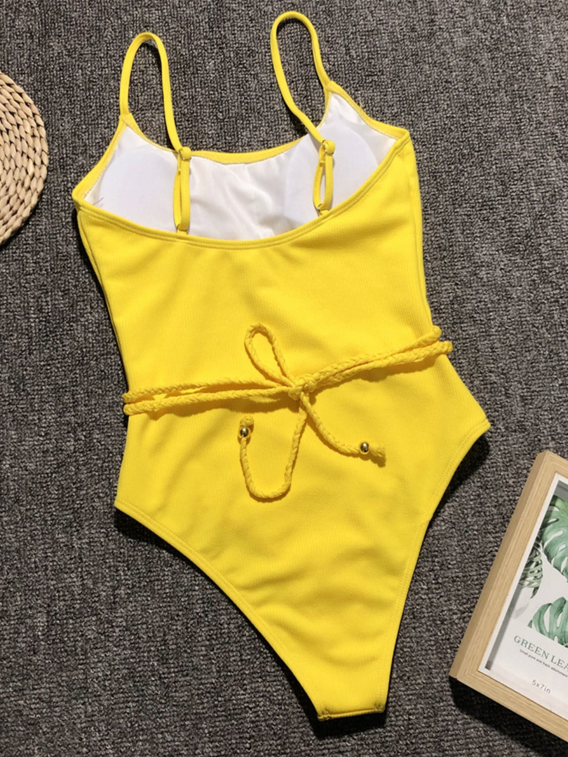 Ribbed Tie Waist One-Piece Swimsuit - The Boutie Shop