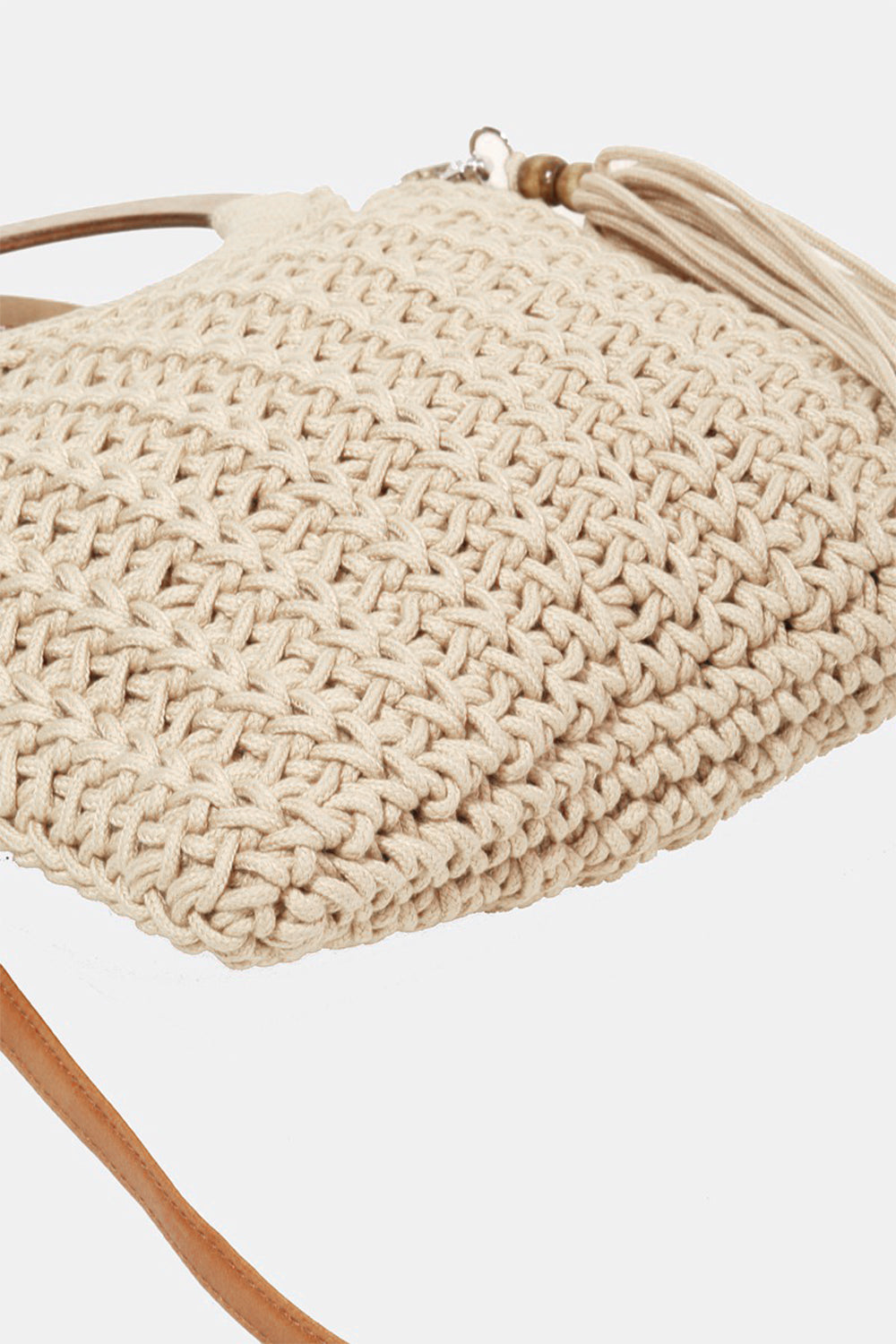 Fame Crochet Knit Convertible Tote Bag with Tassel - The Boutie Shop