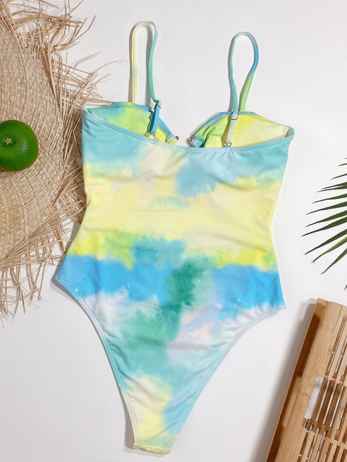 Cutout Tie-Dye Spaghetti Strap One-Piece Swimwear - The Boutie Shop