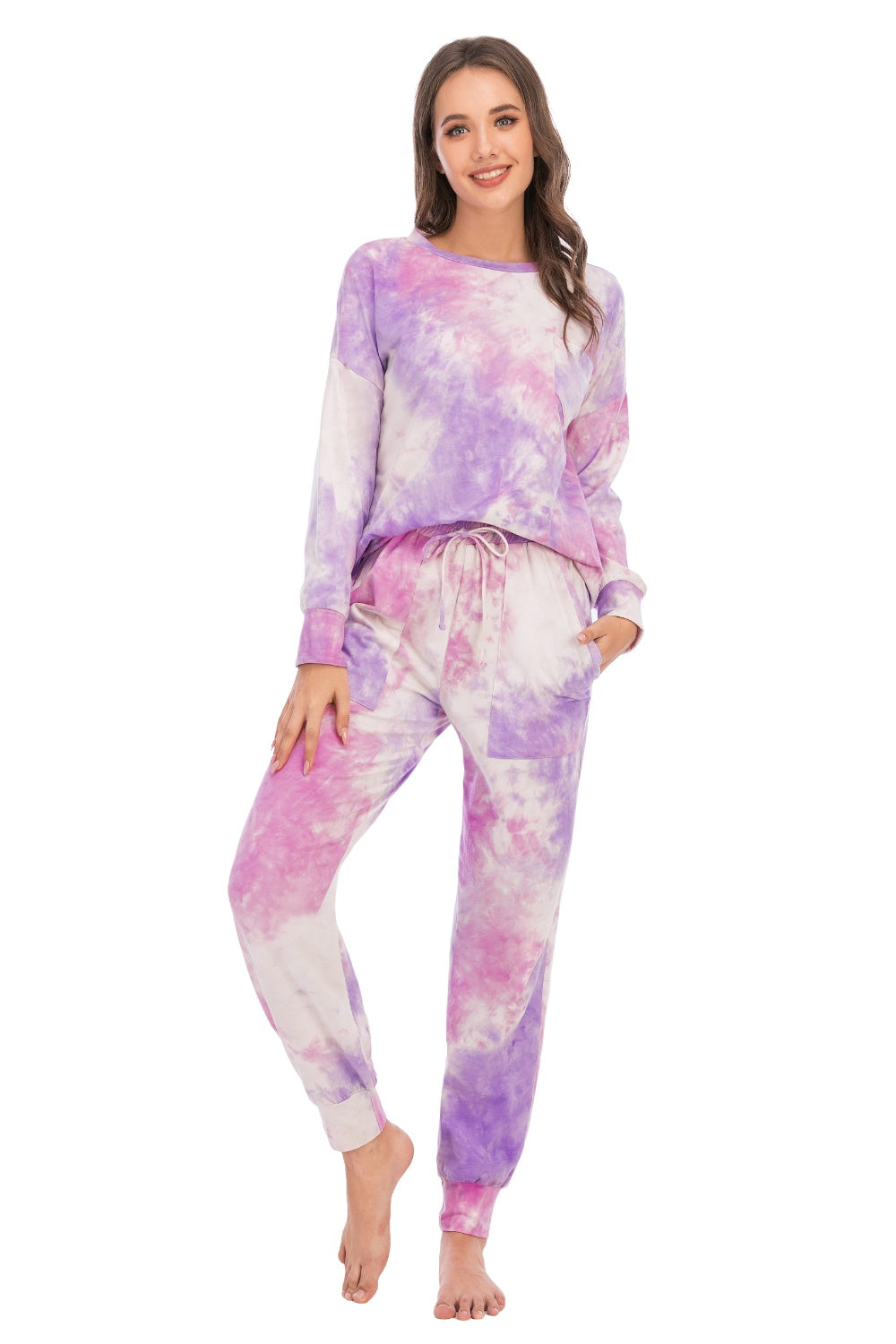 Tie-Dye Top and Pants Lounge Set - The Boutie Shop