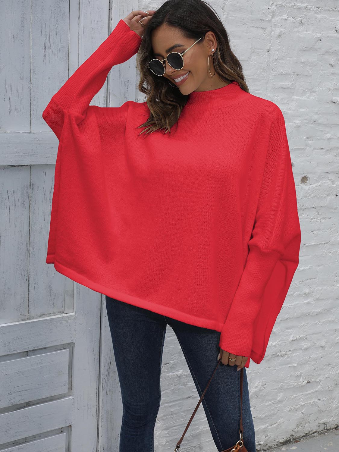 Loose Hem Plain Sweater - The Boutie Shop