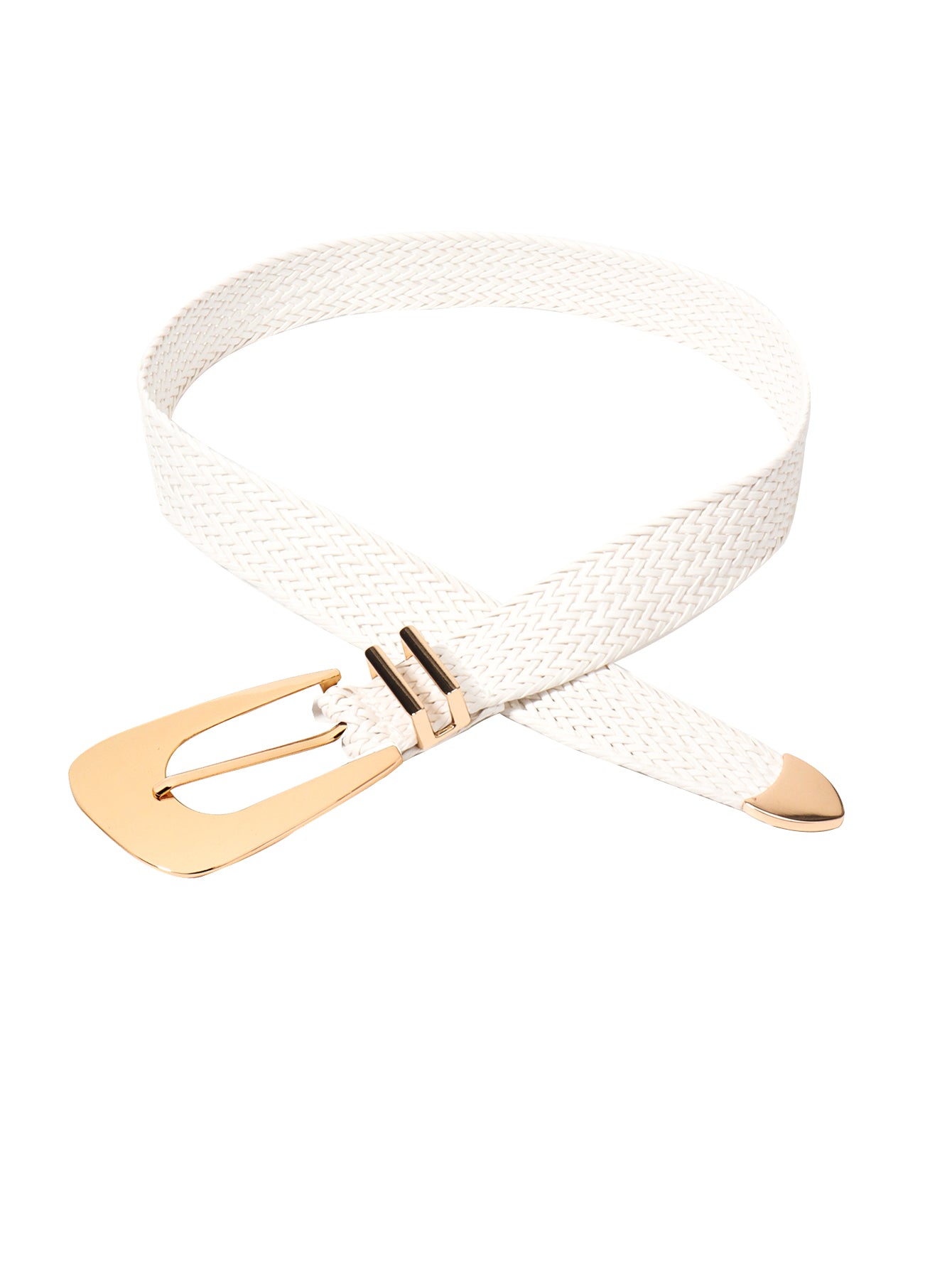 Irregular Buckle Braid Belt - The Boutie Shop