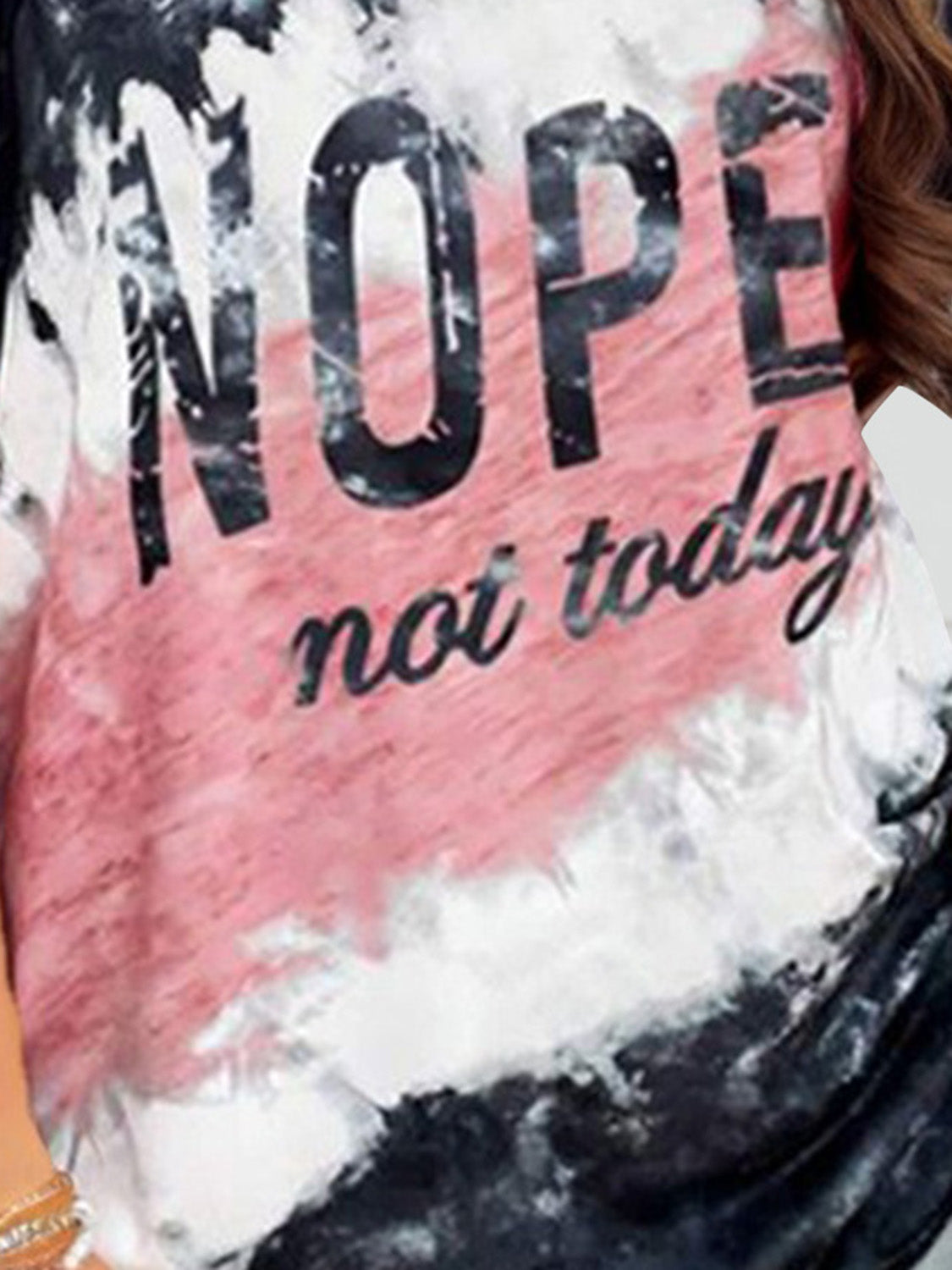 NOPE NOT TODAY Round Neck Short Sleeve T-Shirt - The Boutie Shop