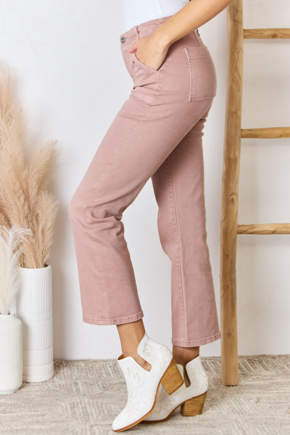 RISEN Full Size High Rise Ankle Flare Jeans - The Boutie Shop