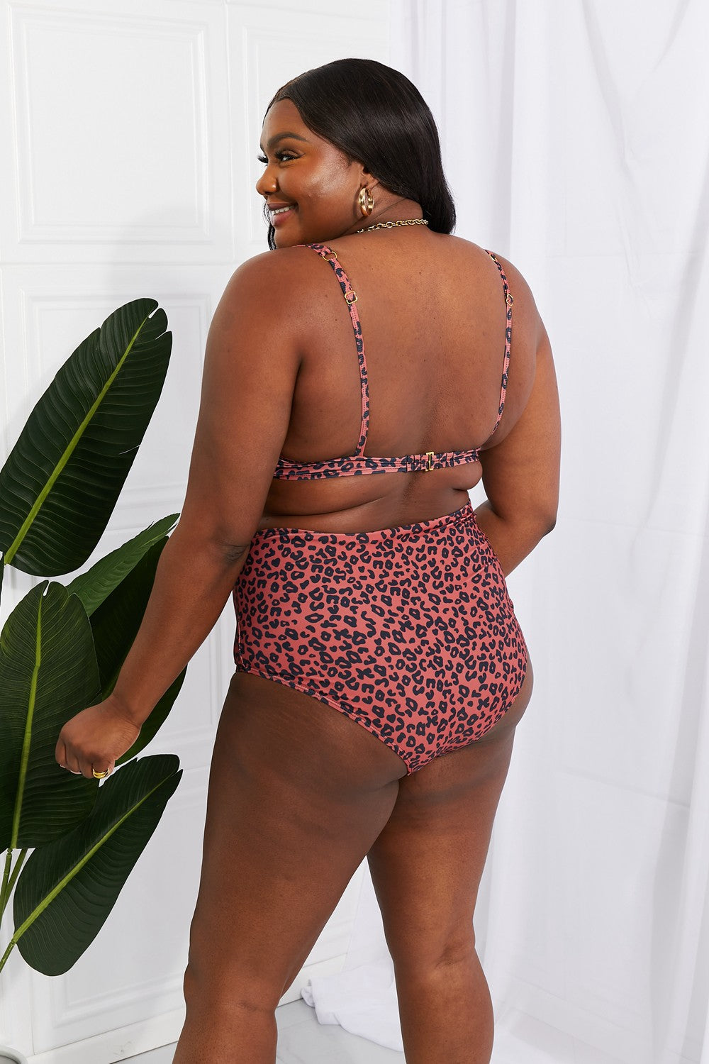 Marina West Swim Take A Dip Twist High-Rise Bikini in Ochre - The Boutie Shop